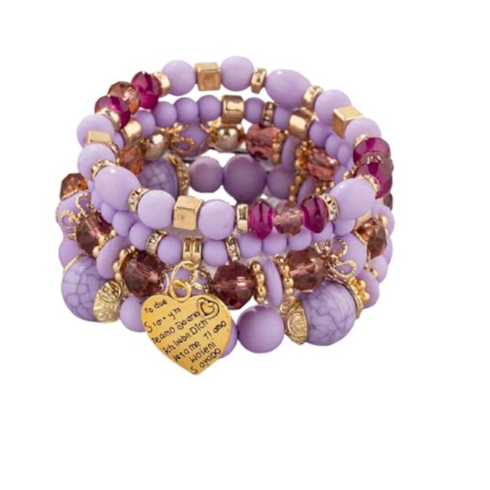 Bohemia Heart Charm Multi-Layer Beaded - Picture 2 of 7